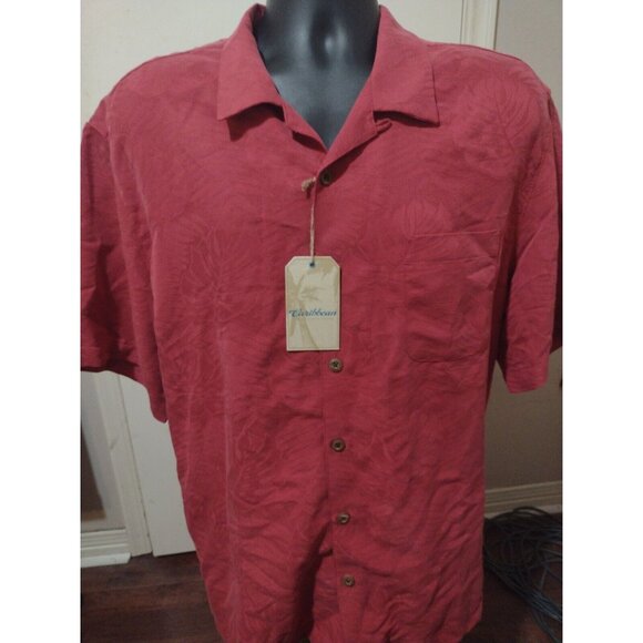 Roundtree & Yorke Other - New NWT Caribbean Roundtree & Yorke Red Hawaiian Floral Button Shirt Mens XL